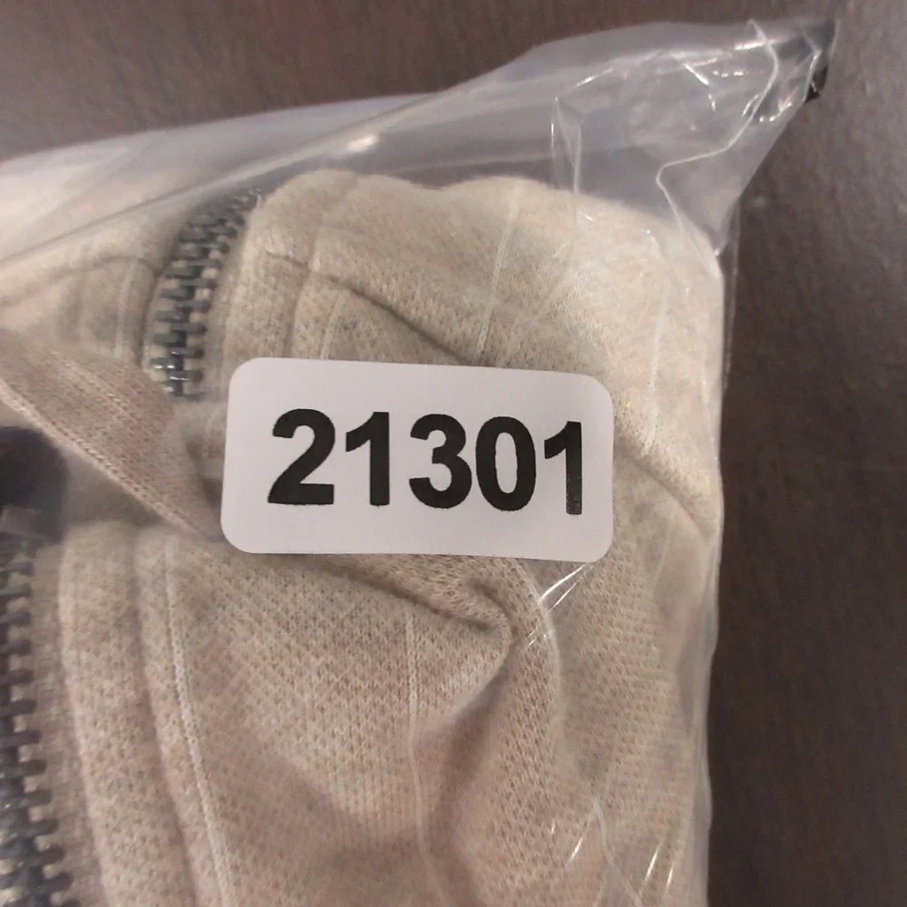 Polo Ralph‎ Lauren Sweater Mens 2XL Beige Pinstripe Full Zip Hoodie Sweatshirt